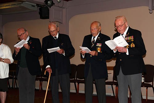 Some of the veterans singing "we are the D-day dodgers" at the end of the reunion weekend
