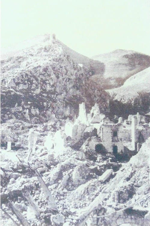 Castle Hill near Cassino - scene of some desperate fighting